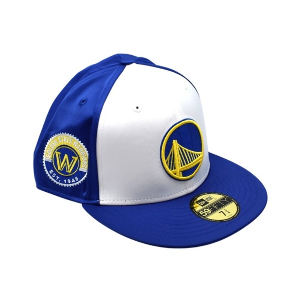 New Era 59FIFTY Golden State Warriors Throwback Satin Hat Cap 7 3/4 Blue NBA NWT